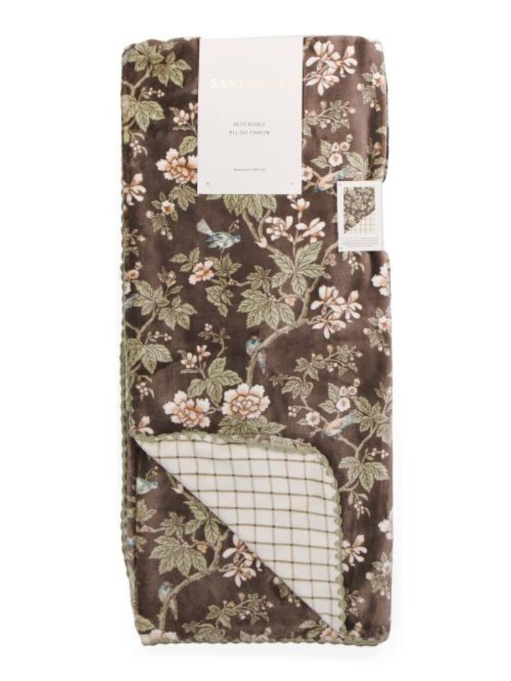 SANDERSON Chiswick Grove Reversible Plush Throw
